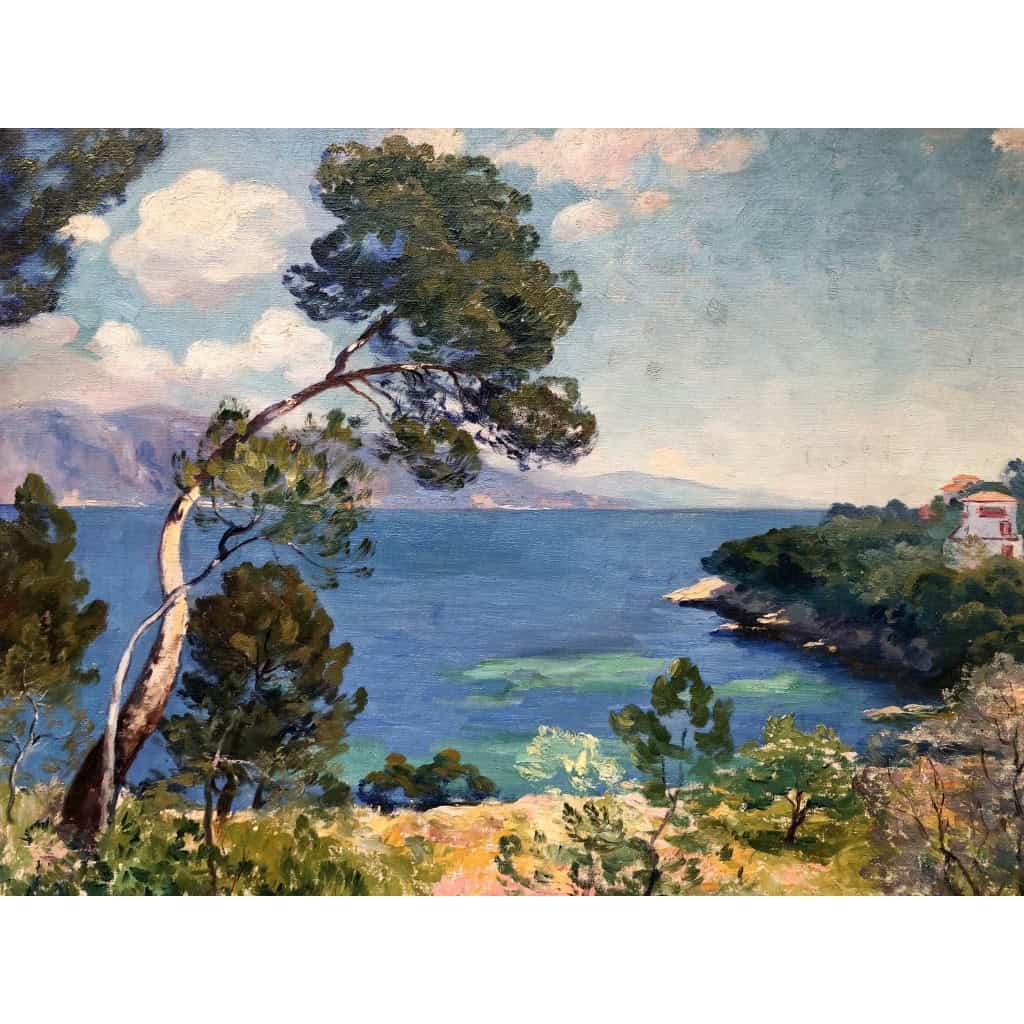 JAMET Henri Le Cap Ferrat en 1927 Huile sur toile signée et datée 1927 certificat d’authenticité 