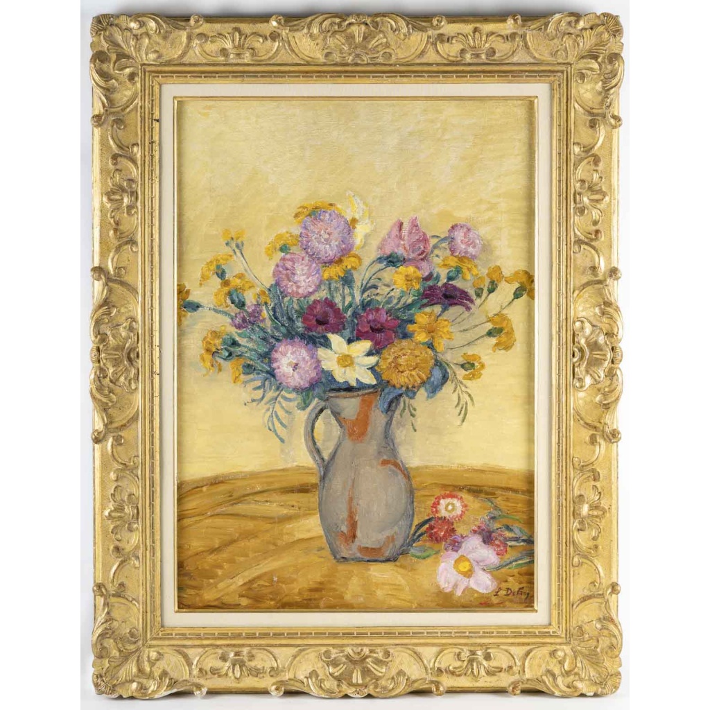 Léon DETROY (1857 – 1955) - Le bouquet jaune 