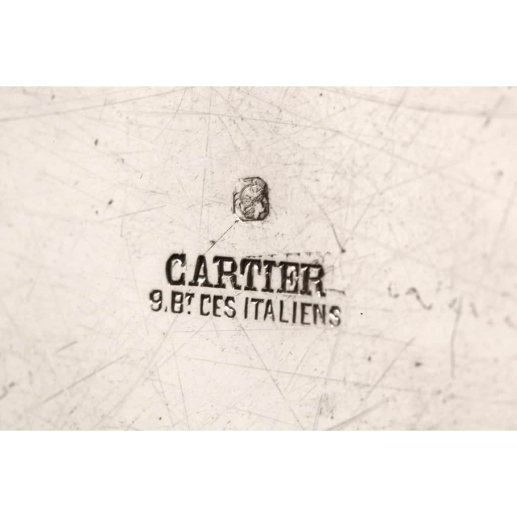 Orfèvre Cartier - Plateau rond en argent massif début XXe 