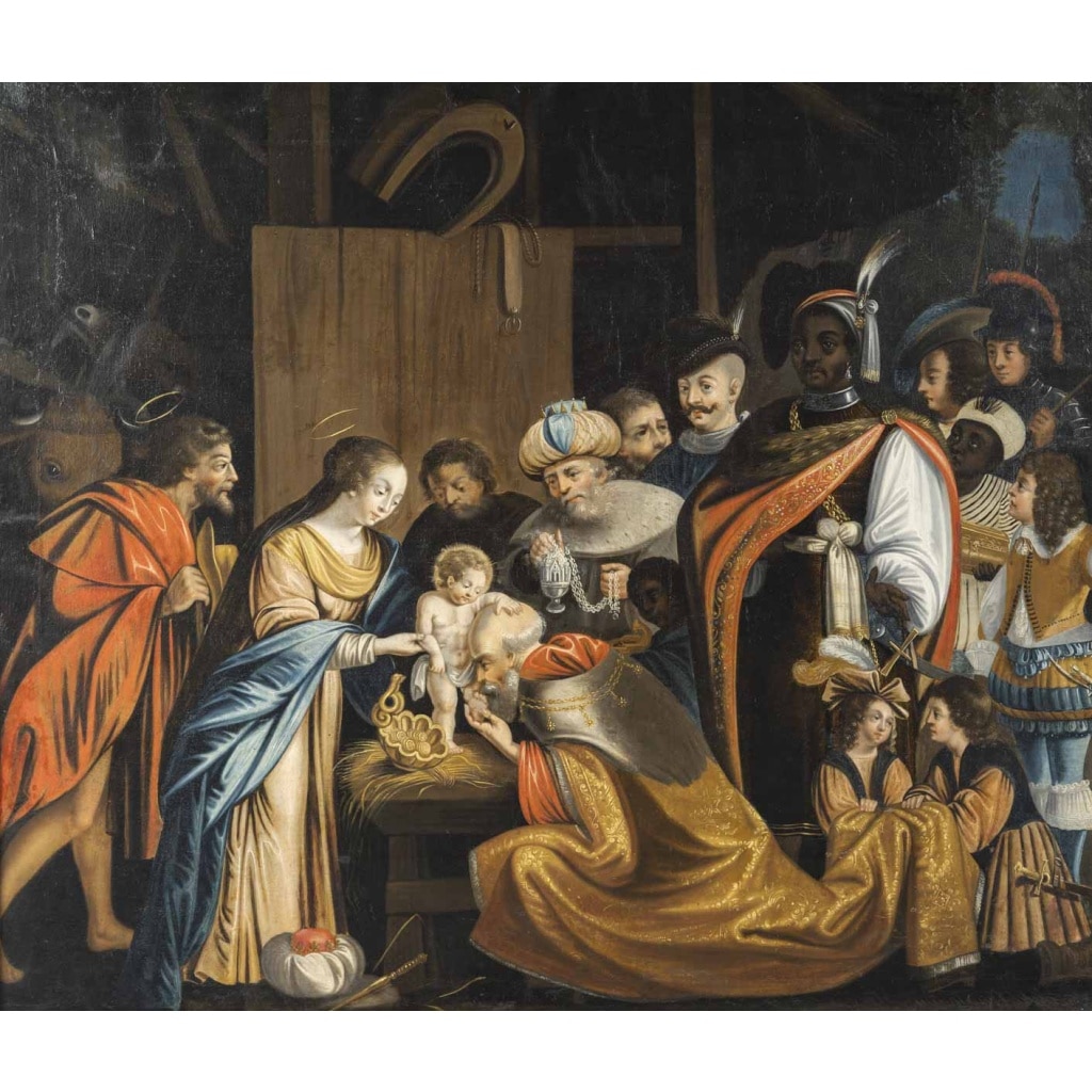 L'Adoration des Mages Attribué à Jean SENELLE 1605-1671 