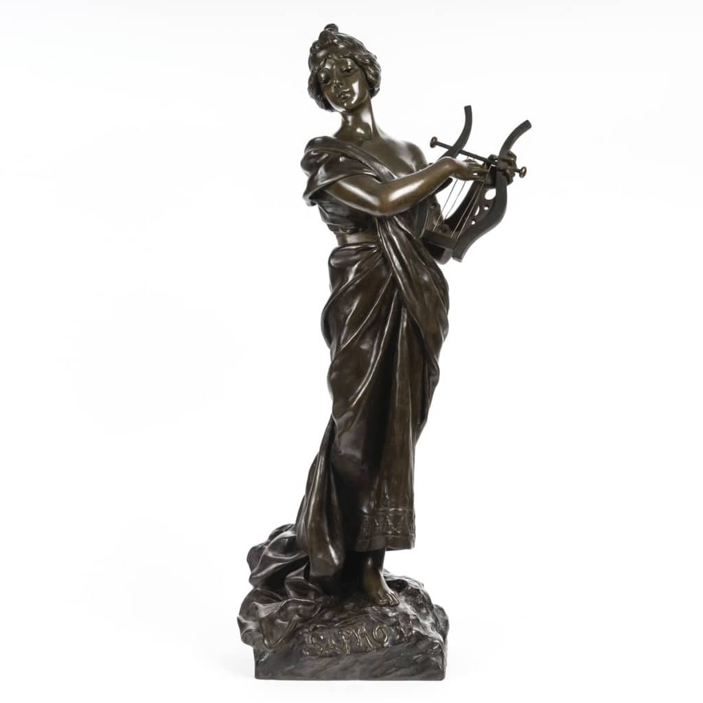 Sculpture - Sapho , Emmanuel Villanis (1858-1914) - Bronze 