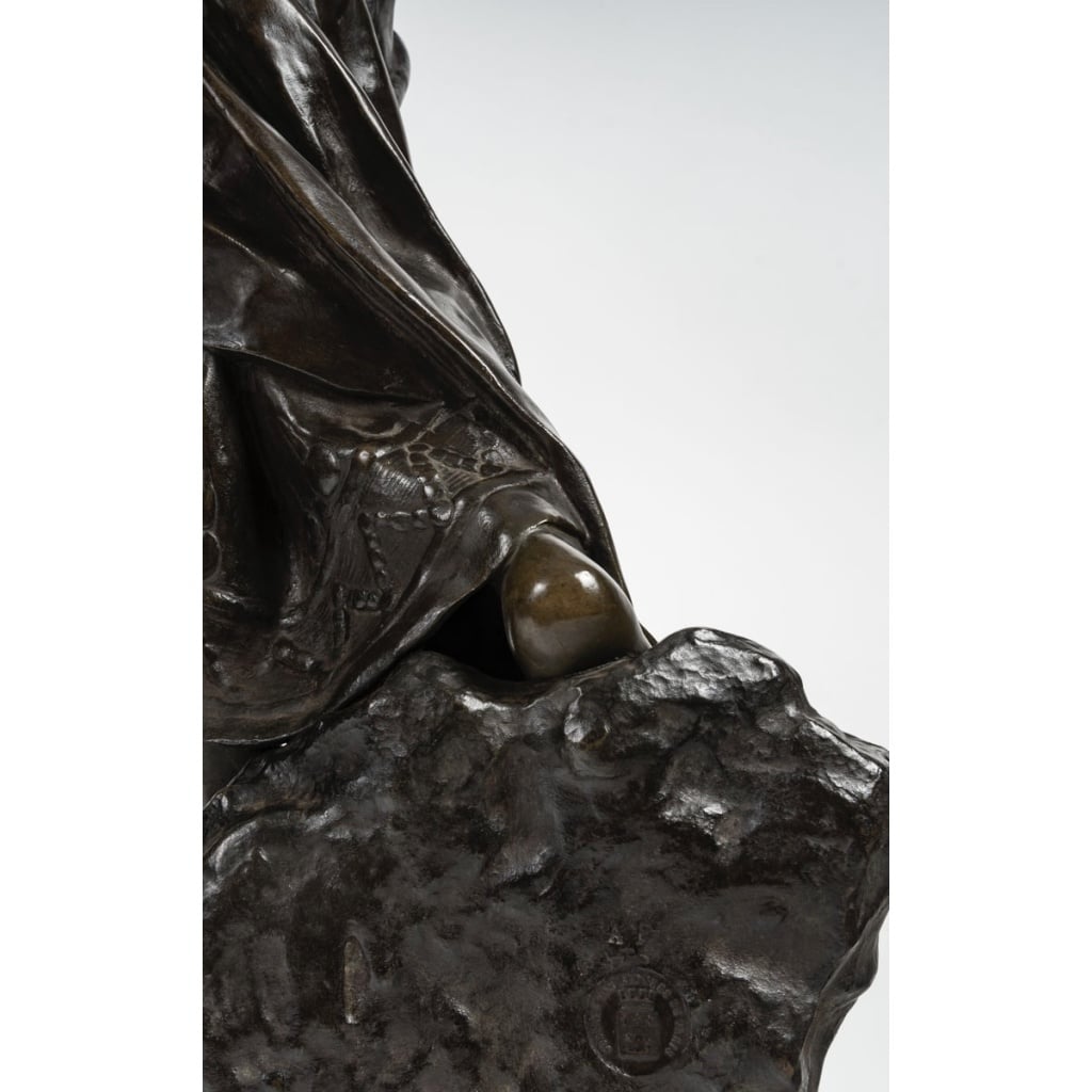 Sculpture - Sapho , Emmanuel Villanis (1858-1914) - Bronze 