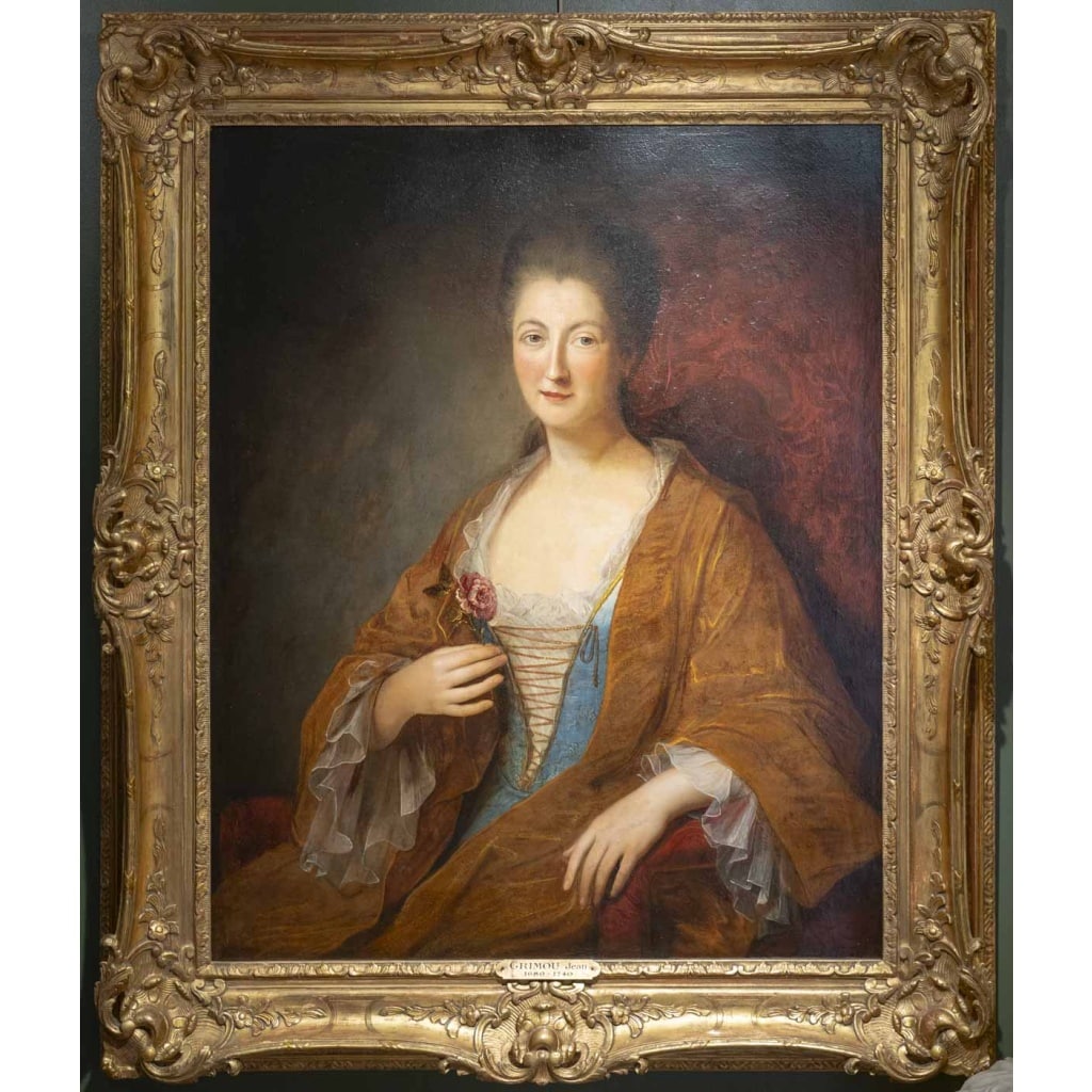 Grand portrait d'une dame de la Noblesse. XVIIIème siècle. Jean-Baptiste Santerre (1651-1717). 