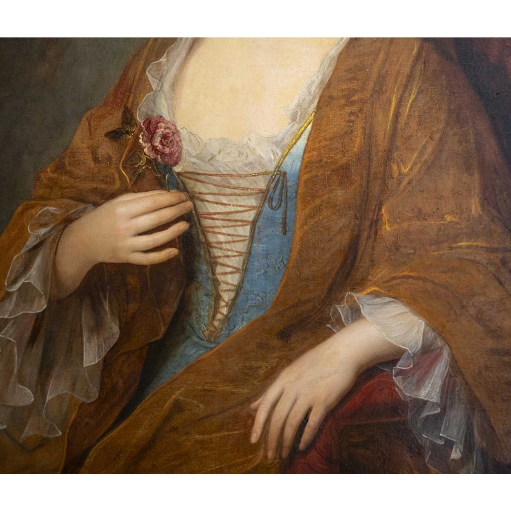 Grand portrait d'une dame de la Noblesse. XVIIIème siècle. Jean-Baptiste Santerre (1651-1717). 