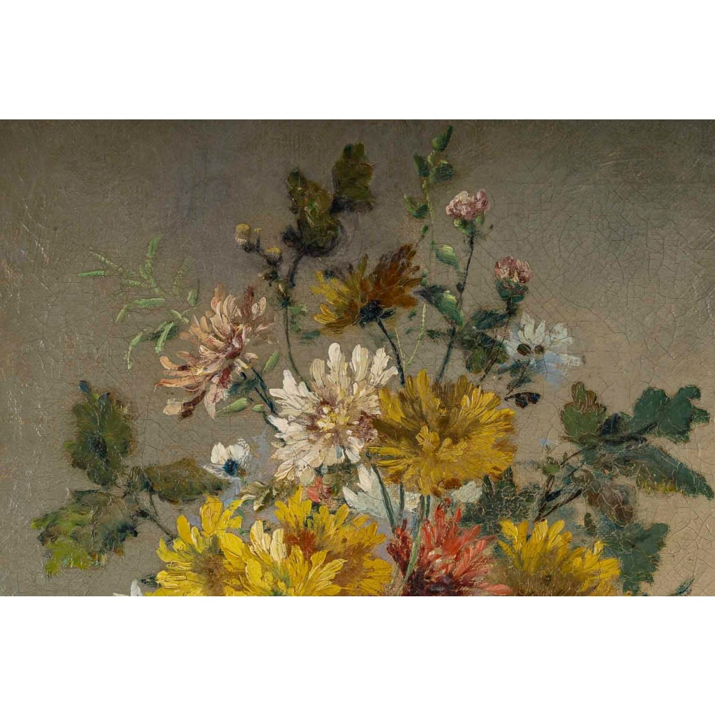 Eugène Henri Cauchois (1850-1911) Bouquet de marguerites huile sur toile vers 1890 