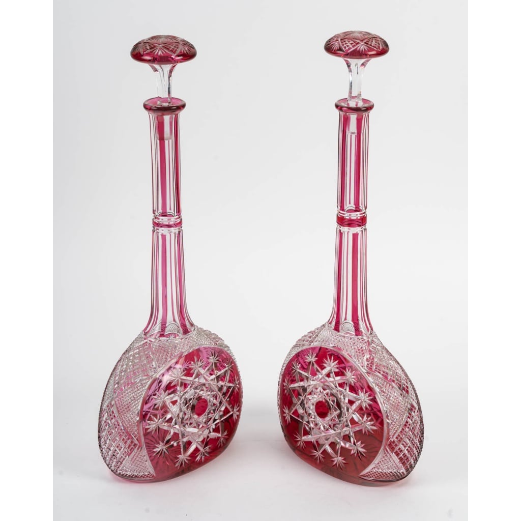 Cristallerie De Baccarat, Paire De Carafes Collection dite "du Tsar". Edition d'Origine. 