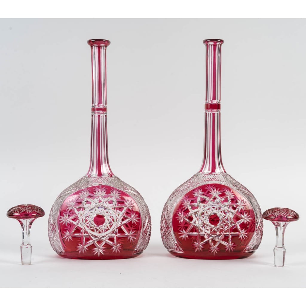 Cristallerie De Baccarat, Paire De Carafes Collection dite "du Tsar". Edition d'Origine. 