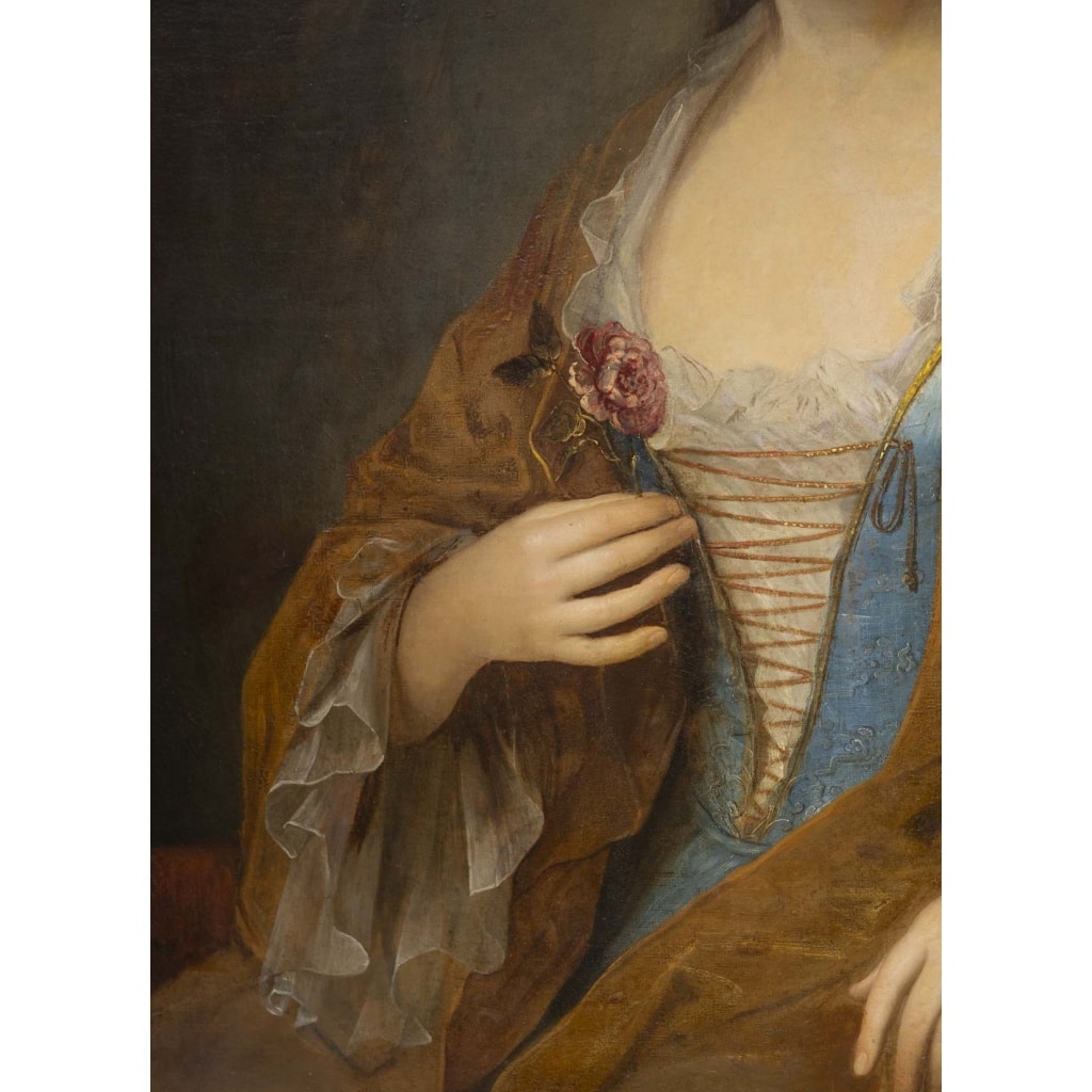 Grand portrait d'une dame de la Noblesse. XVIIIème siècle. Jean-Baptiste Santerre (1651-1717). 