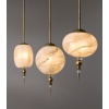 Suspensions in Brass with Painted Glass Globes 