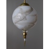 Suspensions in Brass with Painted Glass Globes 