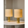 Pair of Brass Cylindrical Lamps 