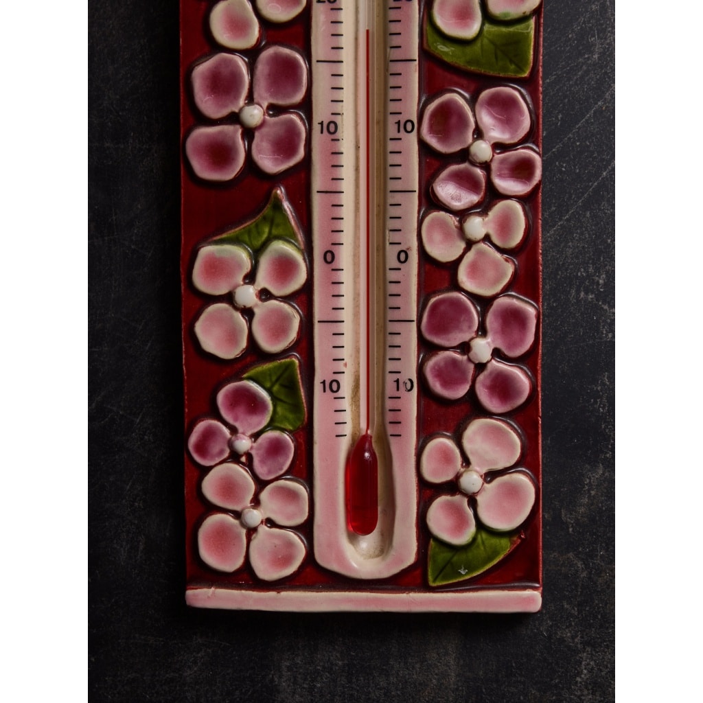 Ceramic Thermometer by Mithé Espelte with Bird Decor 