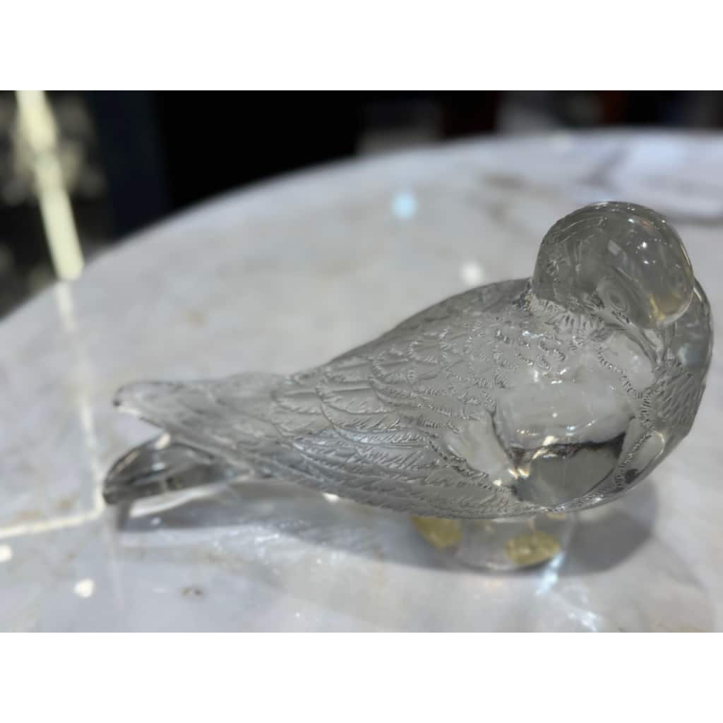 R Lalique, Paire de Pigeon Vervier et Pigeon « GAND » 