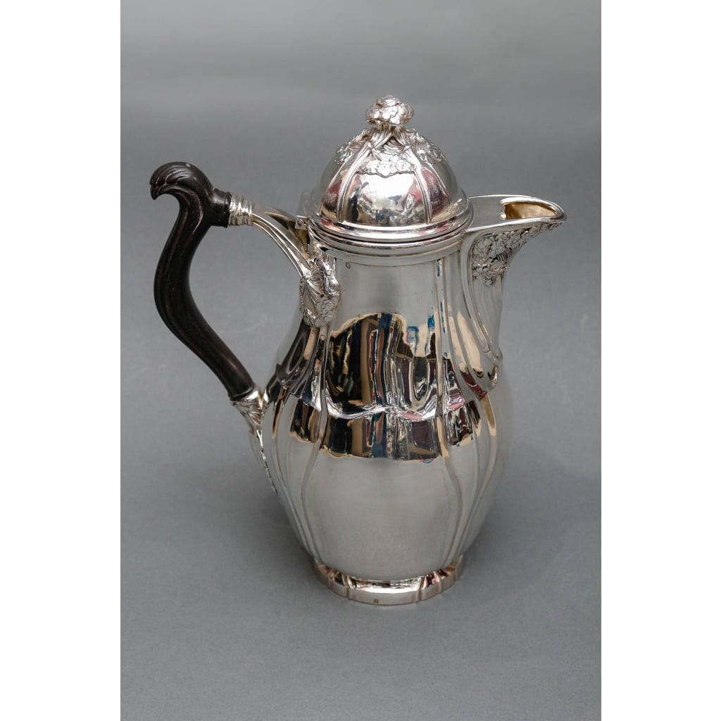 LELIÈVRE (Eugène-Alfred) – Cafetière en argent Massif TIFFANY circa 1880 ART NOUVEAU 