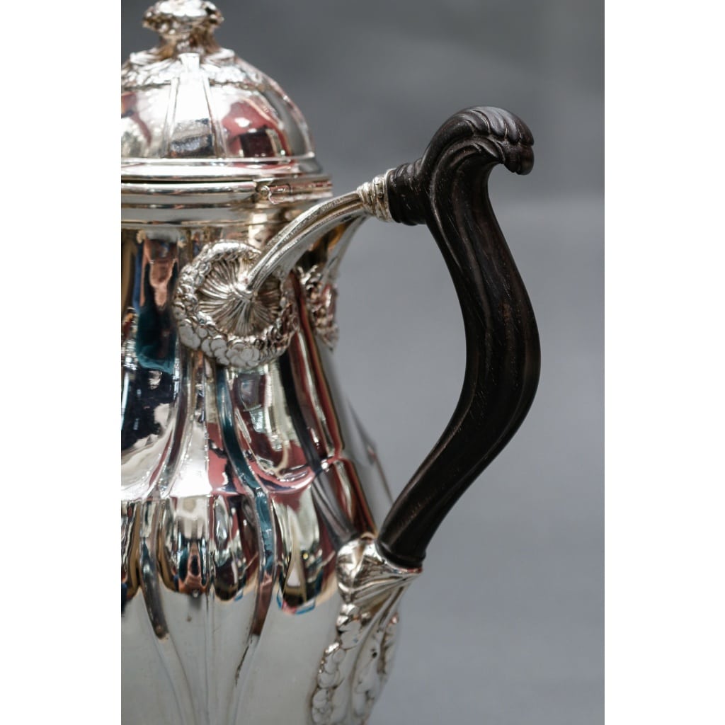 LELIÈVRE (Eugène-Alfred) – Cafetière en argent Massif TIFFANY circa 1880 ART NOUVEAU 