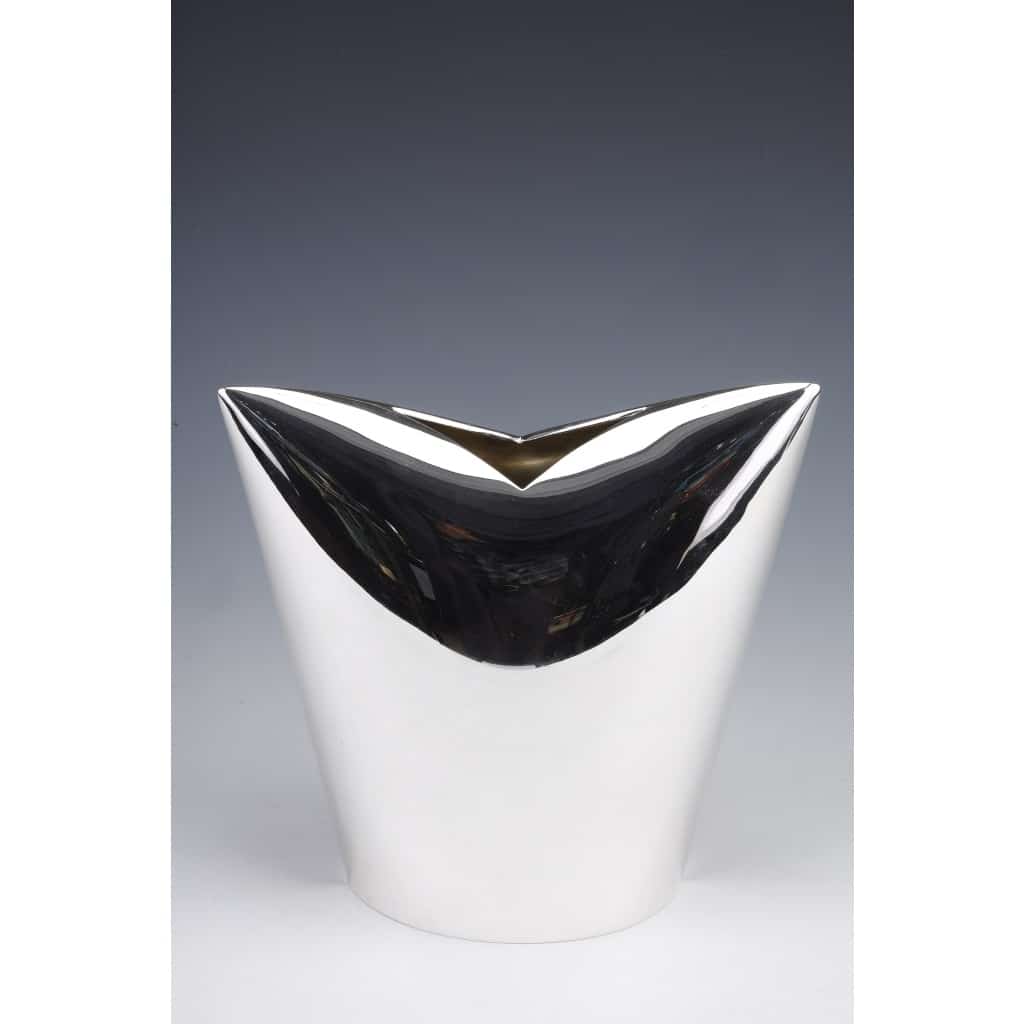 Gabriel de Vecchi - VASE EN ARGENT MASSIF DESIGN ITALIEN XXè 