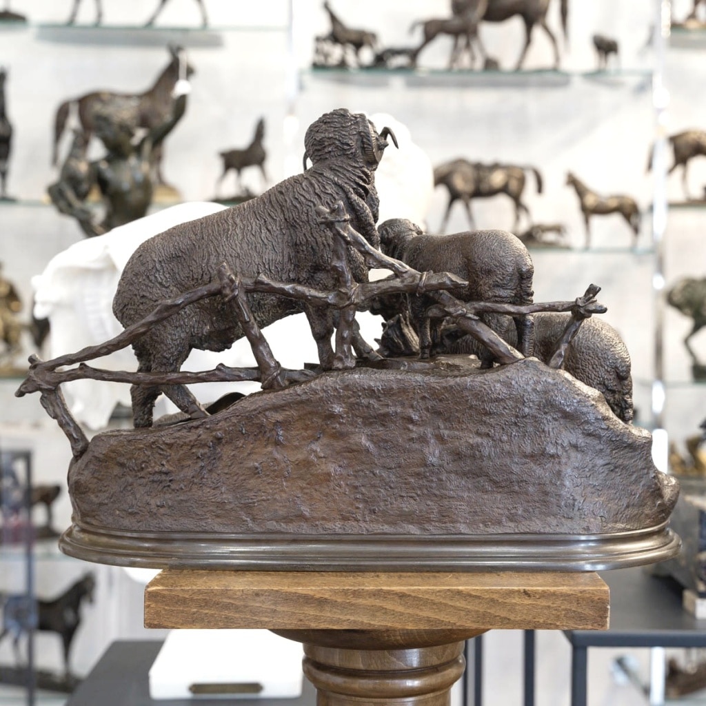 Sculpture - Famille De Mérinos , Jules Moigniez (1835 – 1894) - Bronze 