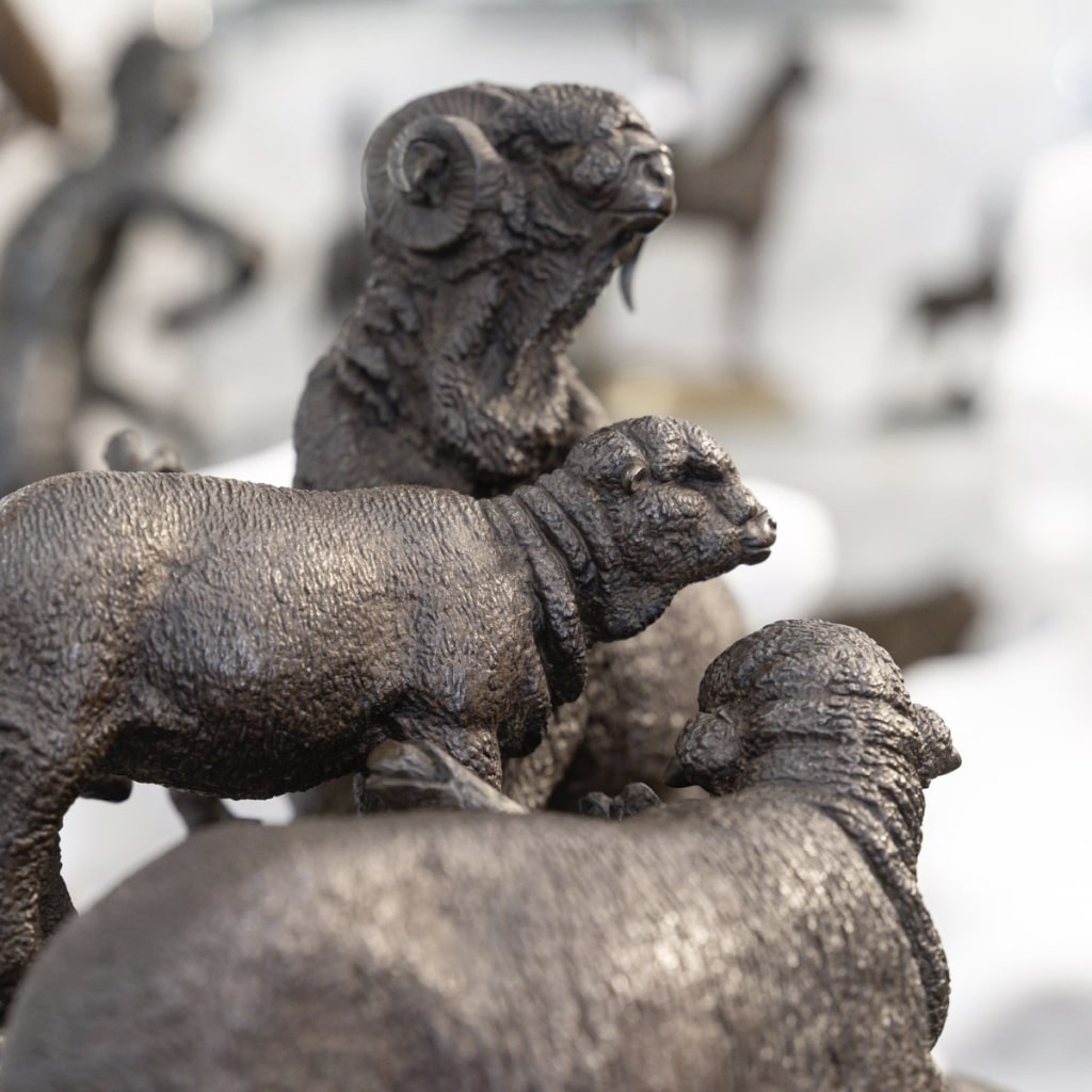 Sculpture - Famille De Mérinos , Jules Moigniez (1835 – 1894) - Bronze 