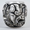 Vase "Tourbillons" verre blanc émaillé noir de René LALIQUE 