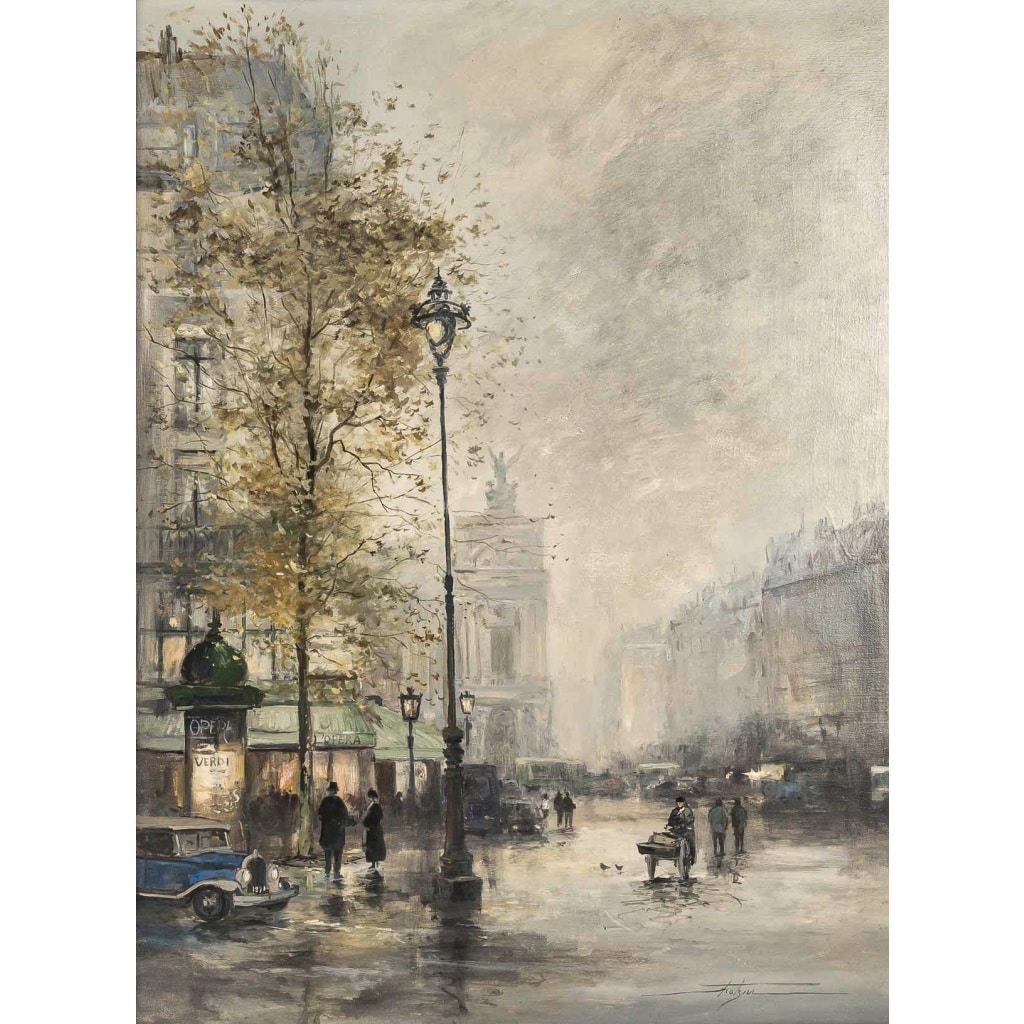 Jean Bernard Trotzier Vue de l’Opéra Garnier huile sur toile XXème siècle 