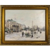 Jean Bernard Trotzier La Marchande de Fleurs Ambulante Place du Châtelet huile sur toile XXème siècle 