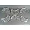 Suite de 6 Assiettes à Salade "Pissenlit" verre blanc de René LALIQUE 