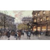 GALIEN LALOUE Tableau 20è Paris Animation aux 3 quartiers à La Madeleine Gouache et aquarelle Signée Certificat 