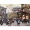 GALIEN LALOUE Tableau 20è Paris Animation aux 3 quartiers à La Madeleine Gouache et aquarelle Signée Certificat 