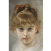 Charles CHAPLIN (1825-1891). Portrait d'Une Jeune Fille au ruban rouge 