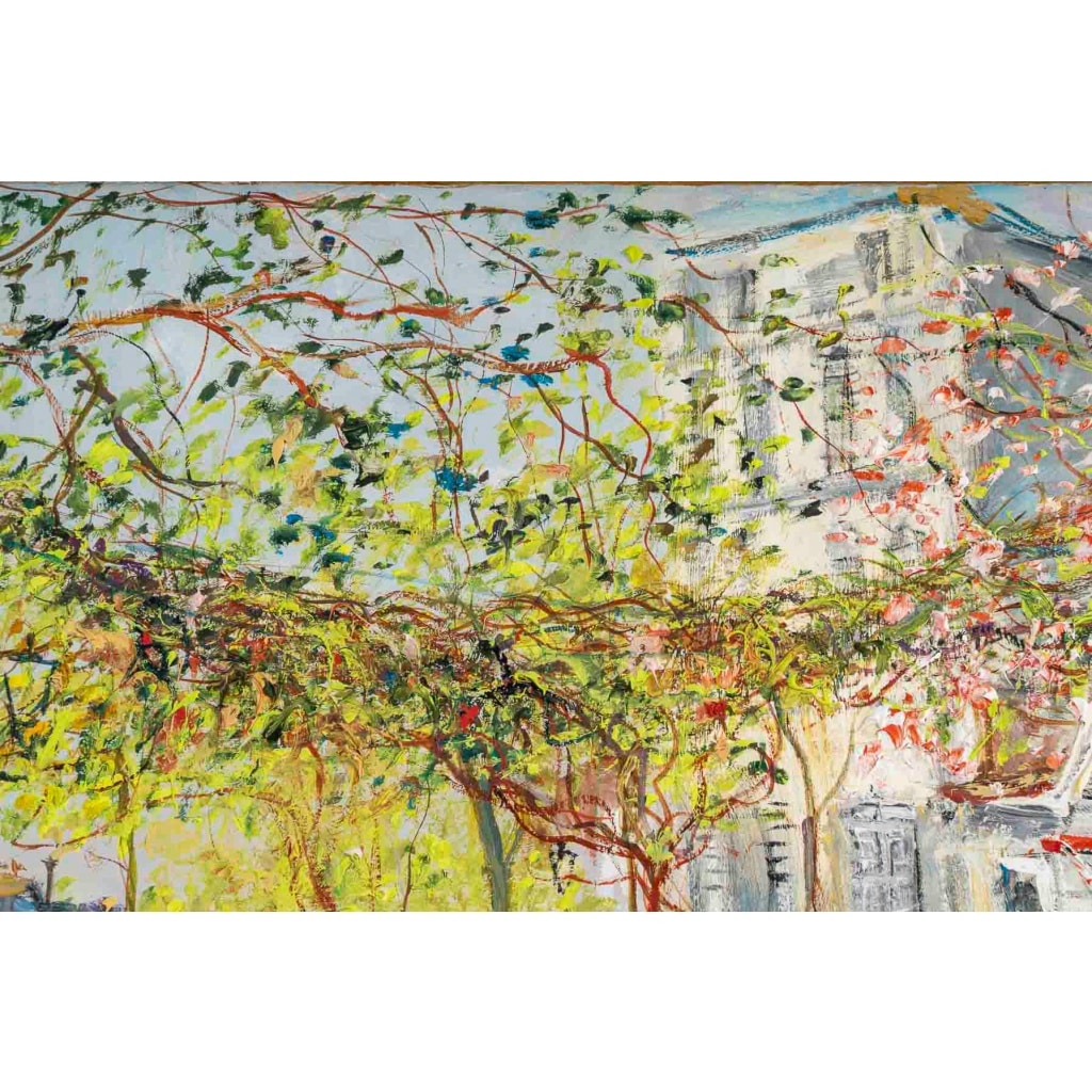 Serge Belloni (1925-2005), "Montmartre Chez Plumeau", Huile sur Bois, Vers 1980 